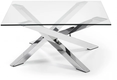 Журнальный стол La Forma (ex Julia Grup) Kamido (Серебряный,Хром,Прозрачный/ Металл,Сталь,Стекло)