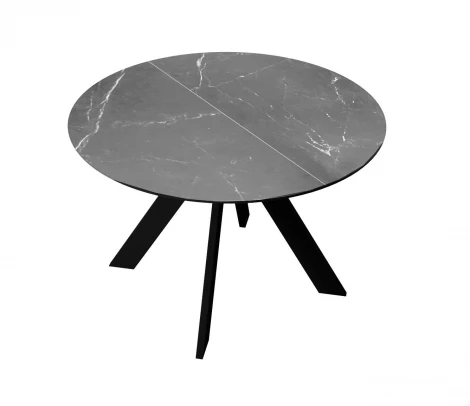 Стол DikLine SKC90 d900 Керамика Серый мрамор/подстолье черное/опоры черные арт.00-00073781