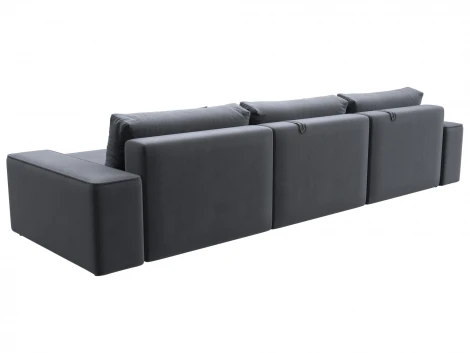 Диван угловой Лига-074 угол универсальный (ДСП/Пластик/Велюр/Серый) Лига Диванов 129863