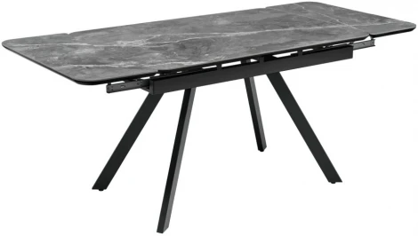 Стол Arthur раскладной 120-184x80x75см, керамогранит серый мрамор Greys Grey, чёрный Bradex Home арт.RF 0656
