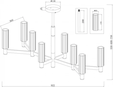 Потолочная люстра Freya Ambra FR5167PL-08BS