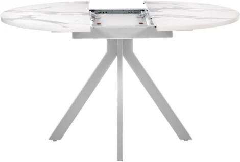 Стол Rudolf круглый раскладной 100-130x100x75см, белый мрамор, белый Bradex Home арт.RF 0523