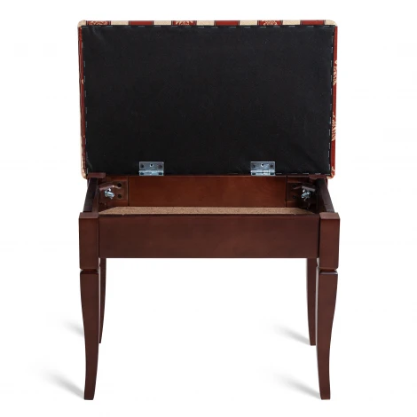 Банкетка Ретро М с ящиком средне-коричневый, ткань полоса бордо Mebelik 009374