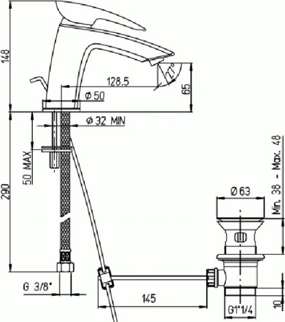 Смеситель Paini Spider SRCR211KM для раковины