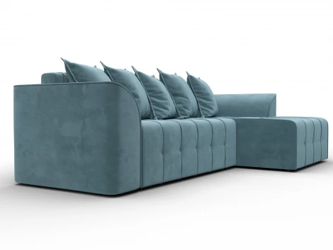 Диван угловой Лига-113 угол правый (ДСП,Велюр/Бирюзовый) Лига Диванов 136722