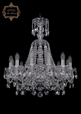 Подвесная люстра Art Classic 11.25 11.25.12.200.XL-68.Cr.Sp (220V, хрусталь, на цепи, подсвечник, свеча)