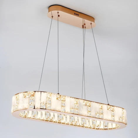 Подвесная люстра светодиодная хрустальная с регулировкой цветовой температуры Modelux ML.6985.800.300P GD