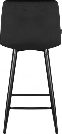 Стул полубарный DOBRIN OLIVIA (черные матовые ножки, черный велюр (108-77))