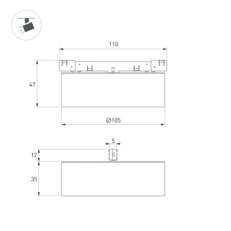 Трековый светильник MAG-MICROCOSM-RONDO-R105-10W Day4000 (WH, 90 deg, 24V) (Arlight, IP20 Металл) 051823