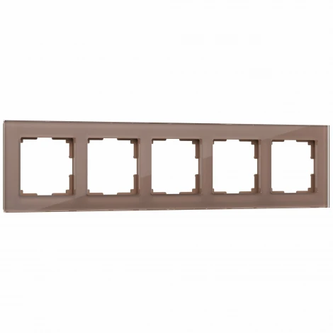 Рамка на 5 постов Favorit (латте, стекло) Werkel W0051142 (a058822)
