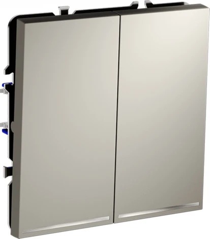 Проходной переключатель двухклавишный с подсветкой (кашемир) Voltum S70 VLS020403