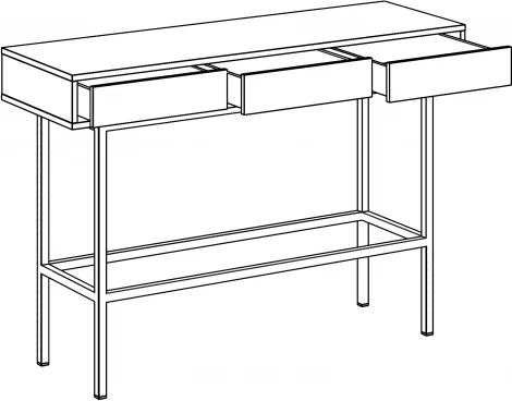 Стол консольный Boho ОГОГО (арт.787119), (Ротанг,ЛДСП,Металл/Дуб Корбридж)