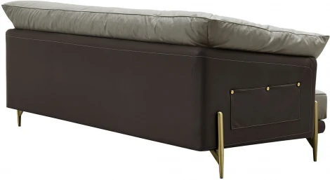 Диван ESF ARTE NAPPA SF035 (3-х местный) серый 6623-темно серый /Кожа