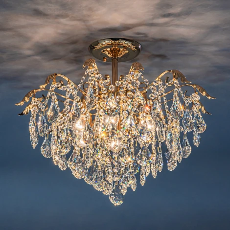 Люстра потолочная на штанге Mona 1128/6 E27*60W French Gold