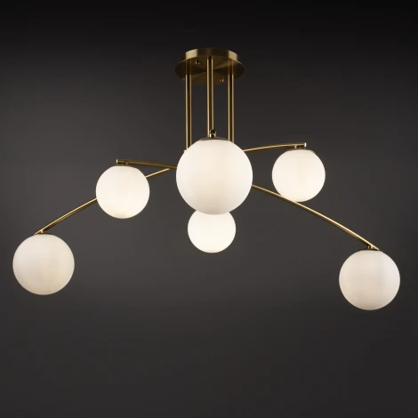 Потолочная люстра на штанге Freya Hanger FR5443CL-06BS (220V, шарики)