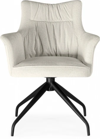 Стул на металлокаркасе Woodville Kaser 360 крутящийся ivory / black арт.15842
