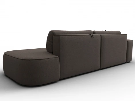 Диван угловой Лига-065 БП угол левый (ДСП,Рогожка/Коричневый) Лига Диванов 134784L