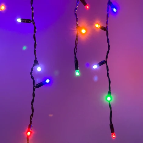 Гирлянда Бахрома с колпачком 3,1 x 0,5 м разноцветная с мерцанием белого диода 220В, 120 LED, Laitcom PIL120BLWCAP-11-2M