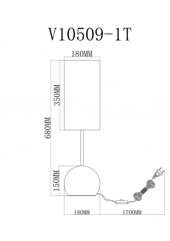 Настольная лампа с выключателем Moderli Flint V11589-1T