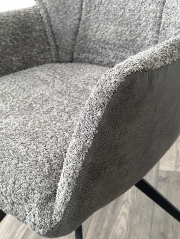 Стул BREVIS 180 град. поворот. XD841-16 Серый, букле/ GINO-457 Серый, ткань/ Черный, ®DISAUR