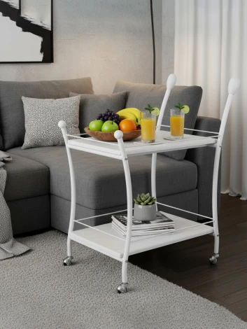 Стол сервировочный Марко белый/белый Mebelik 009738