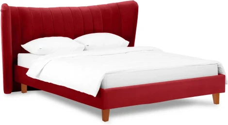 Кровать Queen II Agata L ОГОГО (арт.574786), (Ткань/Бордовый)