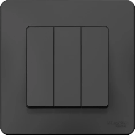 Выключатель встраиваемый трехклавишный (антрацит) Systeme Electric Blanca BLNVS100506