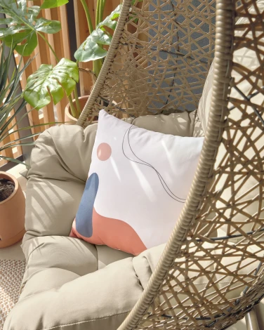 Кресло подвесное на стойке La Forma (ex Julia Grup) Florina (Коричневый/ Искусственный ротанг,Сталь,Пластик)