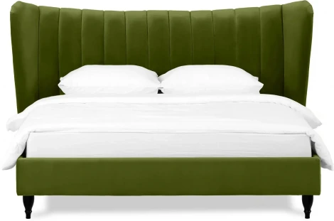 Кровать Queen II Agata L ОГОГО (арт.574739), (Ткань/Зеленый)