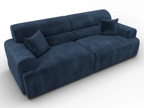 Диван прямой Лига-109 НПБ (ДСП,Фанера,Велюр/Синий) Лига Диванов 136488