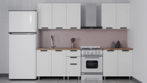 ГК Аленушка 2 м Лилия Молочный/Молочный, черный (без столешницы)