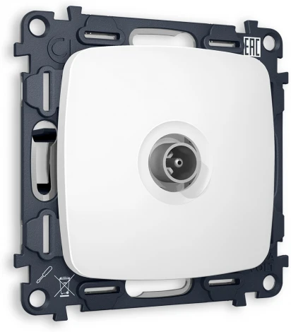 Комплект механизма Ambrella Volt TV розетки оконечной OMEGA MO133010 Белый матовый 50-870 MHz 1dB QUANT