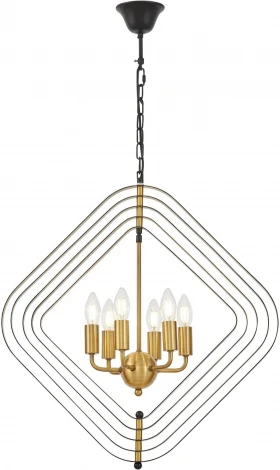 Подвесная люстра Lumina Deco Crulia LDP 8005-6 BK+MD