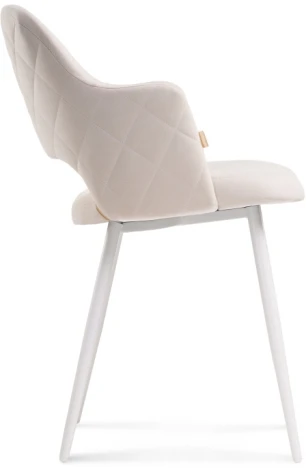Стул Woodville на металлокаркасе Гутрид прошивка ромбы сзади белый / бежевый 504180