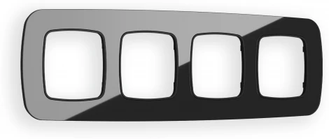 Рамка Ambrella Volt OMEGA Radian (Черный Стекло закаленное натуральное) 4-ая OF350804