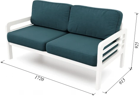 Диван Arsko прямой Бергер Б белая эмаль велюр голубой