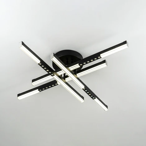 Потолочная люстра светодиодная на штанге с пультом с регулировкой цветовой температуры LED4U L5110-4 BK