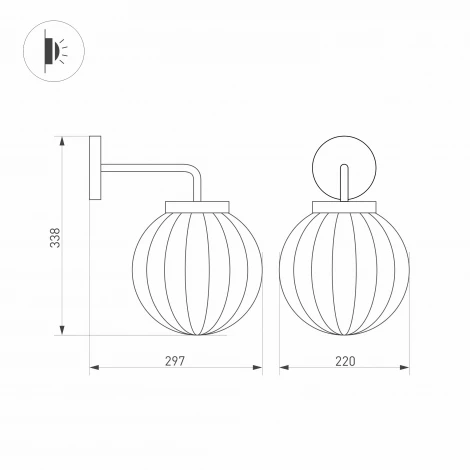 Настенный светильник уличный Arlight LGD-PEARL-WALL 029973 (LED, 220V, шар, клетка, IP65)