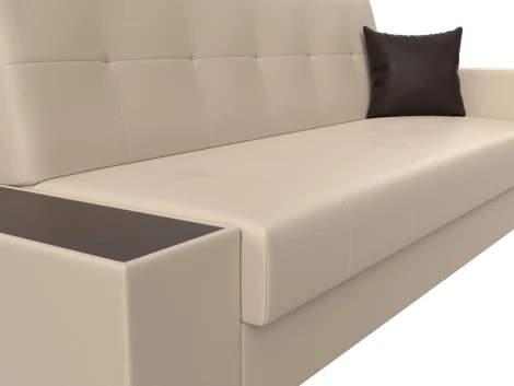 Диван-книжка Лига-020 стол слева (Бежевый,Коричневый/Экокожа) Лига Диванов арт.118537L