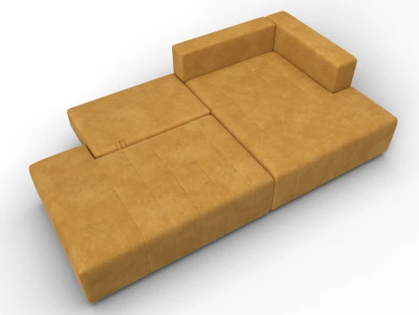 Диван угловой Лига-103 НПБ угол правый (ДСП,Брус,Фанера,Велюр/Желтый) Лига Диванов 134823