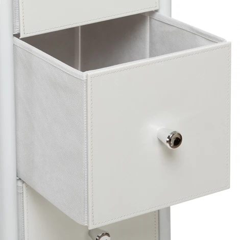 Комод Leset Нирита/Хайди узкий 4 ящика (Сталь,Экокожа,ЛМДФ/Белый) арт.2500000252273