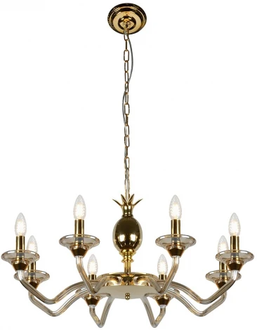 Подвесная люстра iLamp Flo YT2049-8 GD+COG (220V, на цепи, свеча)