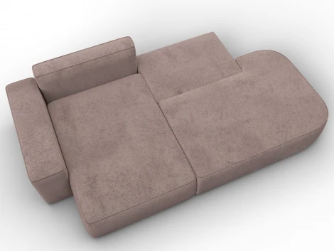 Диван угловой Лига-065 угол левый (ДСП/Пластик/Велюр/Бежевый) Лига Диванов 129807L