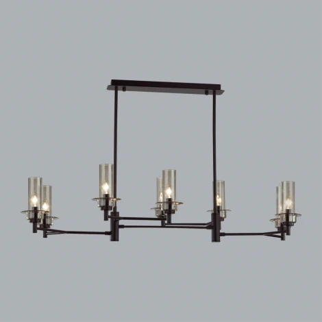Потолочная люстра на штанге Lumion Madonna 6555/8C черный/дымчатый/металл/стекло E14 8*40W 220V