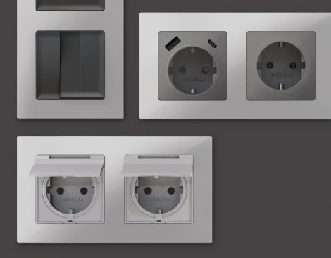 Рамка Ambrella Volt ALFA Techno (Серебро глянец) 1-ая AF220401