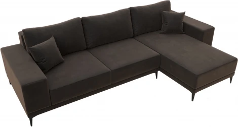 Диван угловой Льюес правый (Коричневый/Велюр) Лига Диванов арт.122399