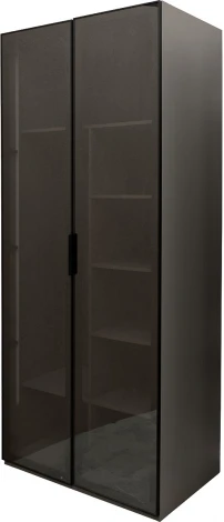 Шкаф Alto двухд с полками, цвет серый Кобальт, дверцы стекло(тонир) 100*57*228.5см Garda Decor арт.GD-10013-6(тонировка)