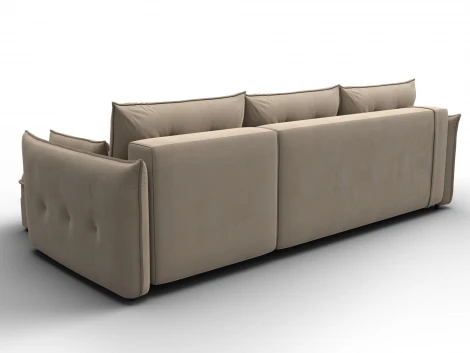 Диван угловой Лига-100 НПБ угол универсальный (ДСП,Фанера/Пластик/Велюр/Бежевый) Лига Диванов 133678