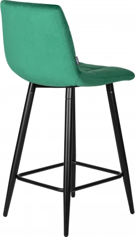 Стул полубарный DOBRIN OLIVIA (черные матовые ножки, зелёный велюр (108-64))
