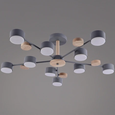 Потолочная люстра на штанге Reluce 03758-0.3-10 GREY+WOOD GX53